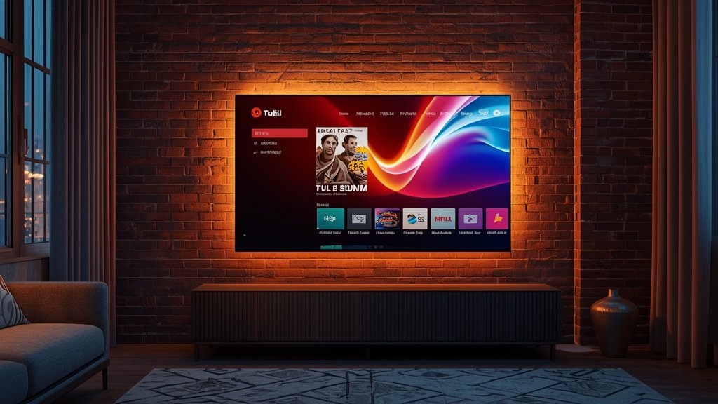 Premium fast streaming service on smart TV in New York City apartment