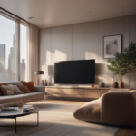 Modern Canadian living room with 4K IPTV streaming on a large TV