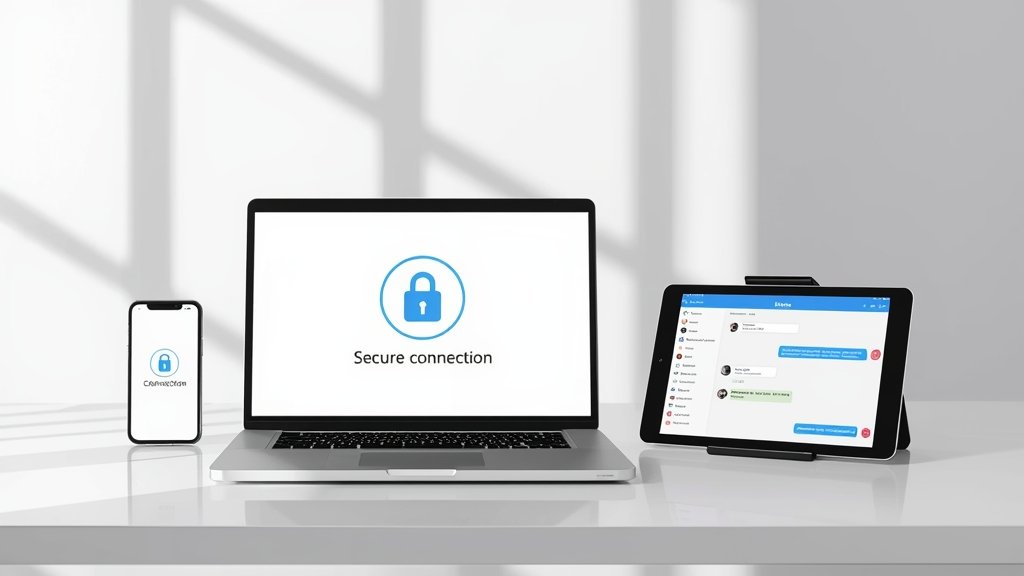 Connected devices displaying secure IPTV service and customer support