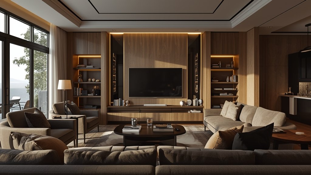 Modern Chicago living room designed for entertainment and comfort
