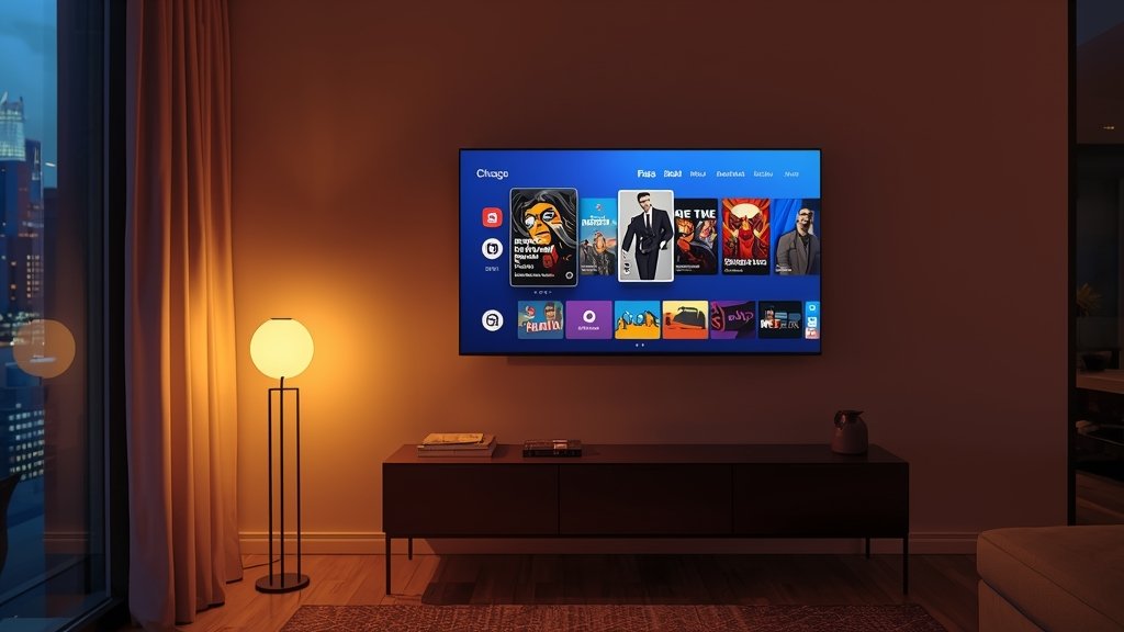 Premium fast streaming service on smart TV in Chicago apartment