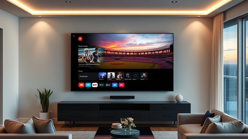 Premium sports streaming service on smart TV in Miami apartment