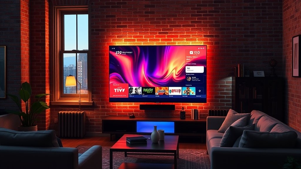 Which IPTV Has Most Channels in USA 2026? - USA iptv Stream Premium fast streaming service on smart TV in New York City apartment