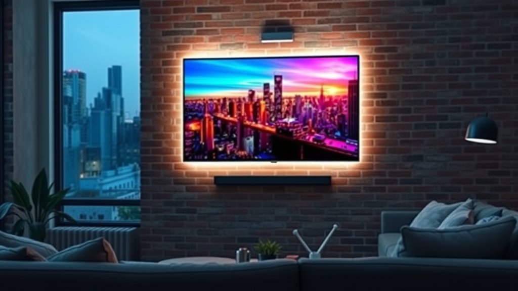 Premium fast streaming service on smart TV in New York City apartment